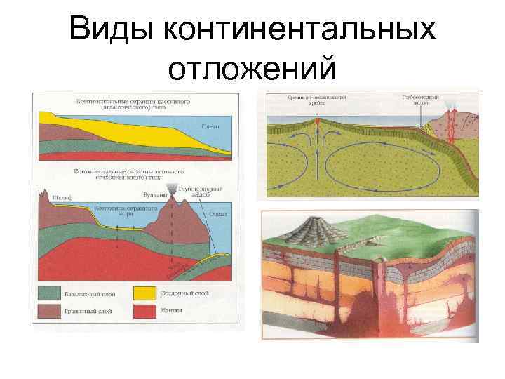 Виды континентальных отложений 