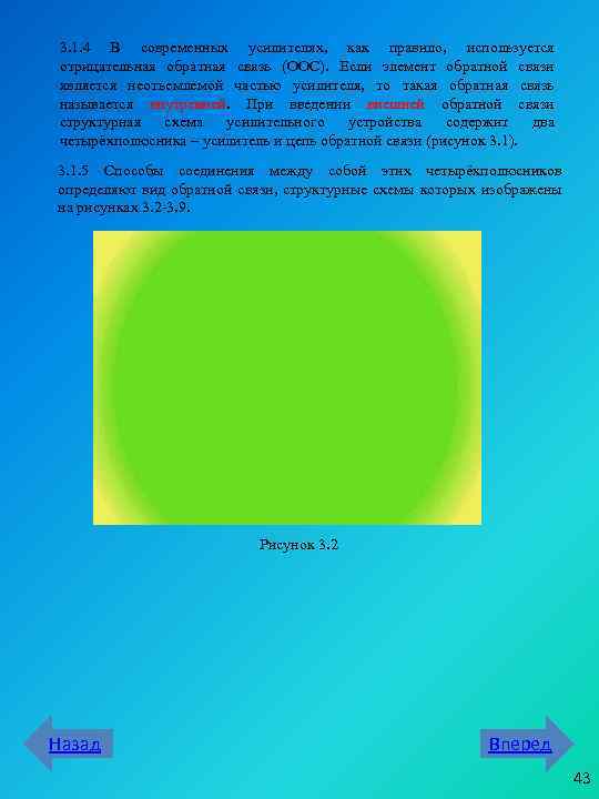 3. 1. 4 В современных усилителях, как правило, используется отрицательная обратная связь (ООС). Если