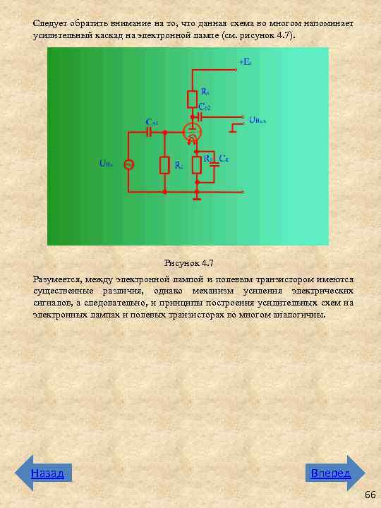 Следует обратить внимание на то, что данная схема во многом напоминает усилительный каскад на