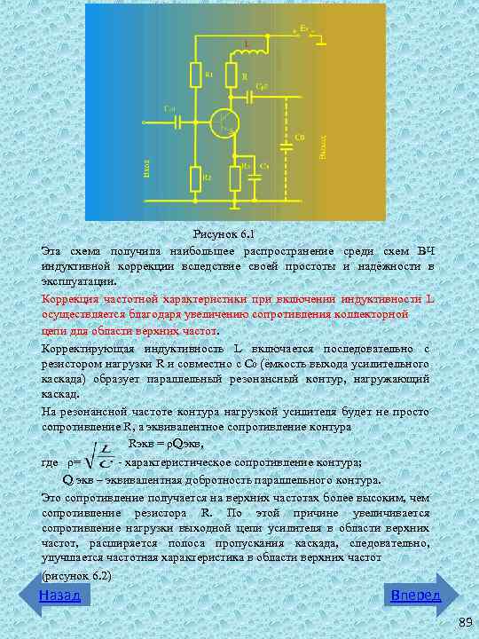 Рисунок 6. 1 Эта схема получила наибольшее распространение среди схем ВЧ индуктивной коррекции вследствие