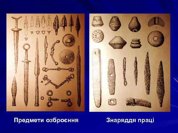 Предмети озброєння Знаряддя праці 