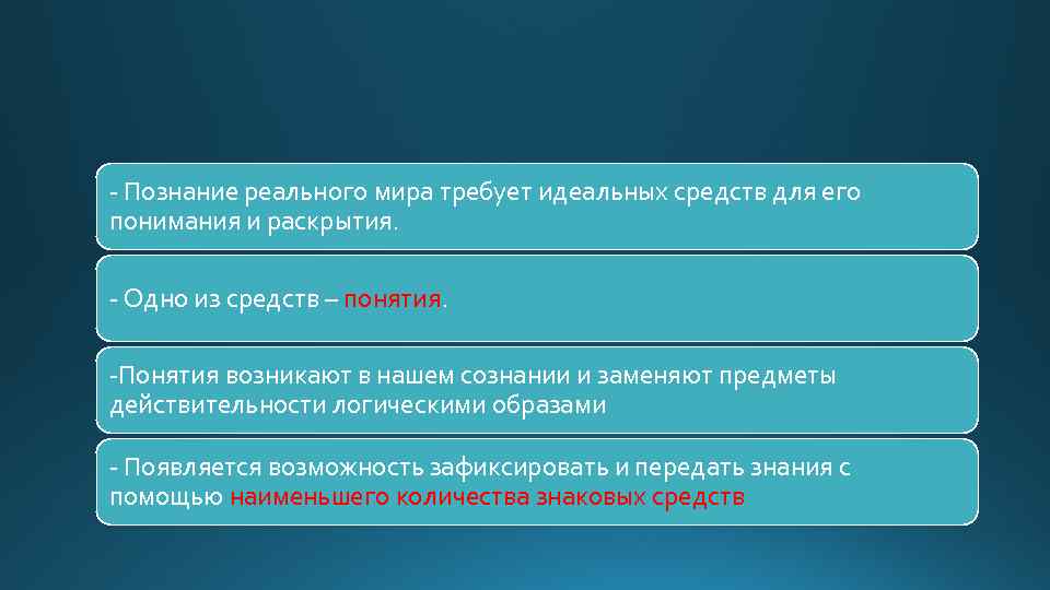  Познание реального мира требует идеальных средств для его понимания и раскрытия. Одно из