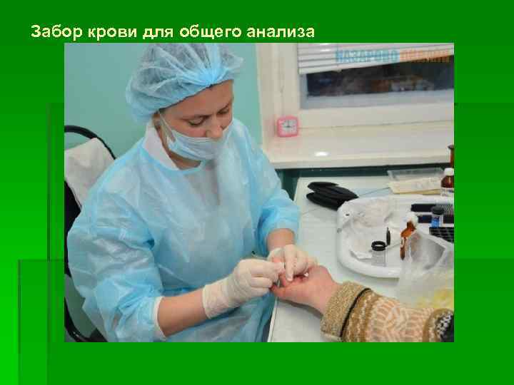 Забор крови для общего анализа 