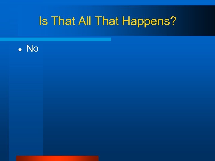 Is That All That Happens? l No 