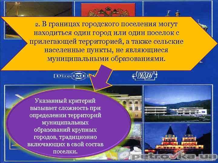 2. В границах городского поселения могут находиться один город или один поселок с прилегающей