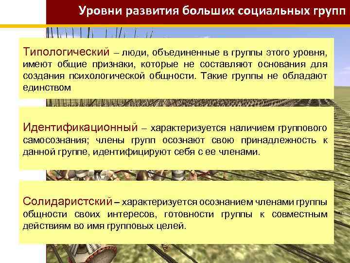 Группа уровня. Уровни социальных групп. Уровни развития больших соц групп. Большие социальные группы уровни развития. Уровни развития группы в социальной психологии.