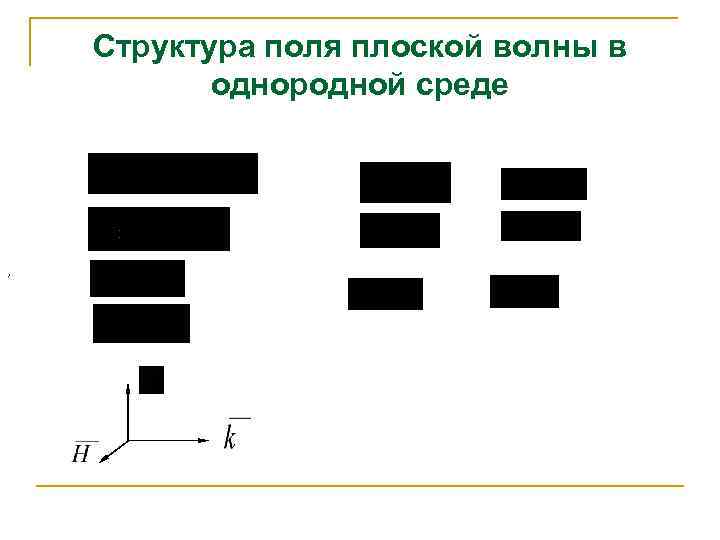 Структура поля плоской волны в однородной среде , 