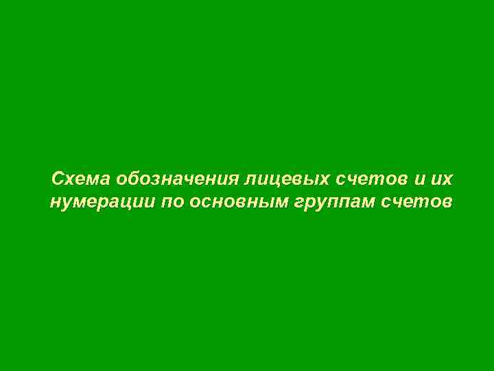 Схема нумерации лицевых счетов