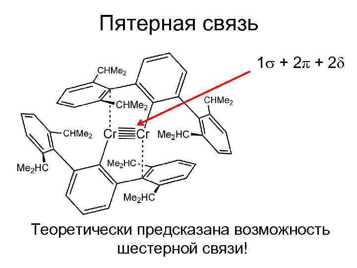 Пятерная связь 1 + 2π + 2 Теоретически предсказана возможность шестерной связи! 