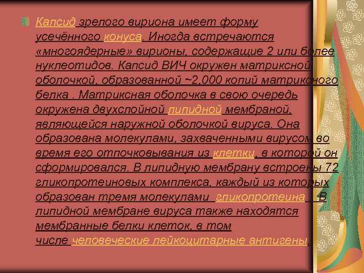 Капсид зрелого вириона имеет форму усечённого конуса. Иногда встречаются «многоядерные» вирионы, содержащие 2 или