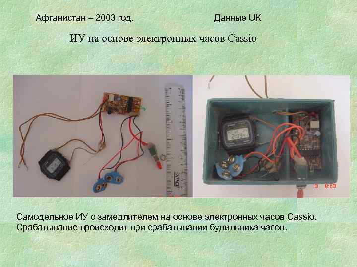 Афганистан – 2003 год. Данные UK ИУ на основе электронных часов Cassio Самодельное ИУ