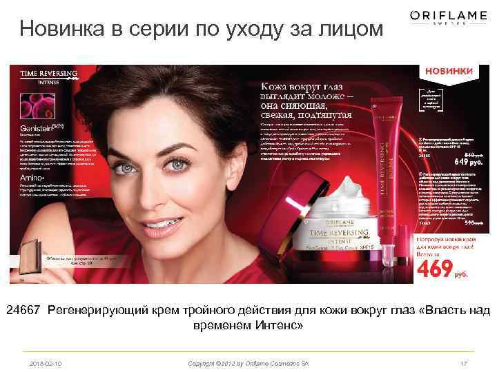 Новинка в серии по уходу за лицом 24667 Регенерирующий крем тройного действия для кожи