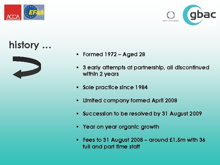 history … § Formed 1972 – Aged 28 § 3 early attempts at partnership,