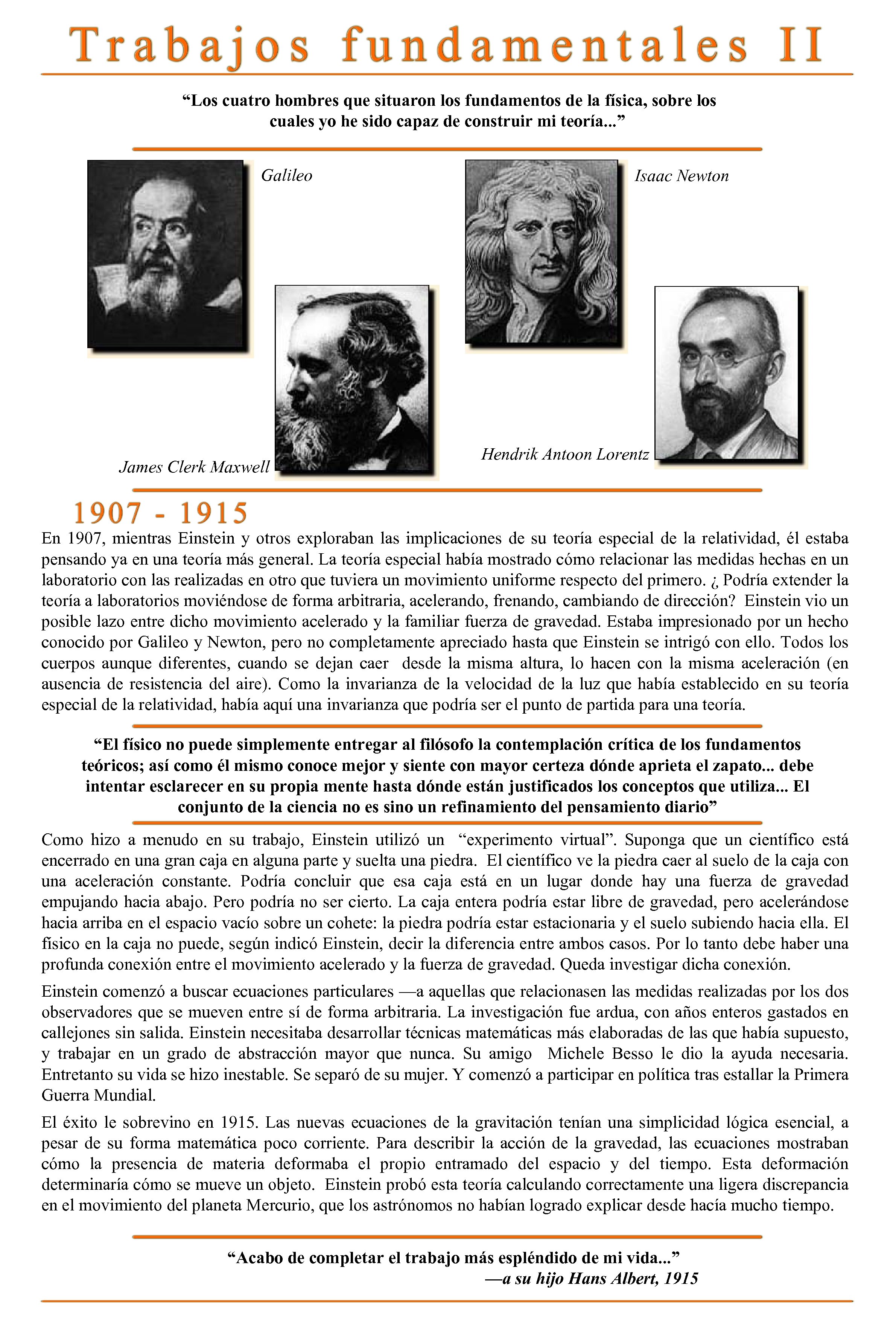 “Los cuatro hombres que situaron los fundamentos de la física, sobre los cuales