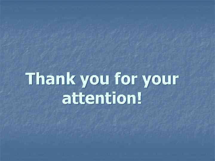 Thank you for your attention! 