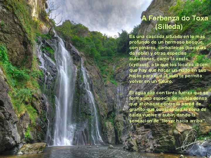 A Ferbenza do Toxa (Silleda) Es una cascada situada en lo más profundo de