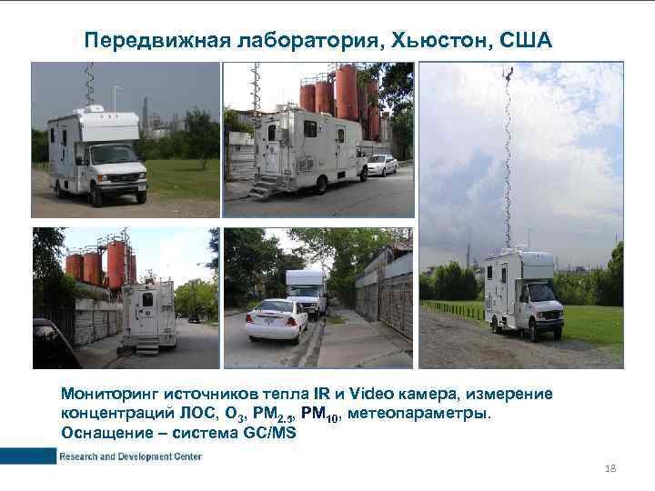 Передвижная лаборатория, Хьюстон, США Мониторинг источников тепла IR и Video камера, измерение концентраций ЛОС,