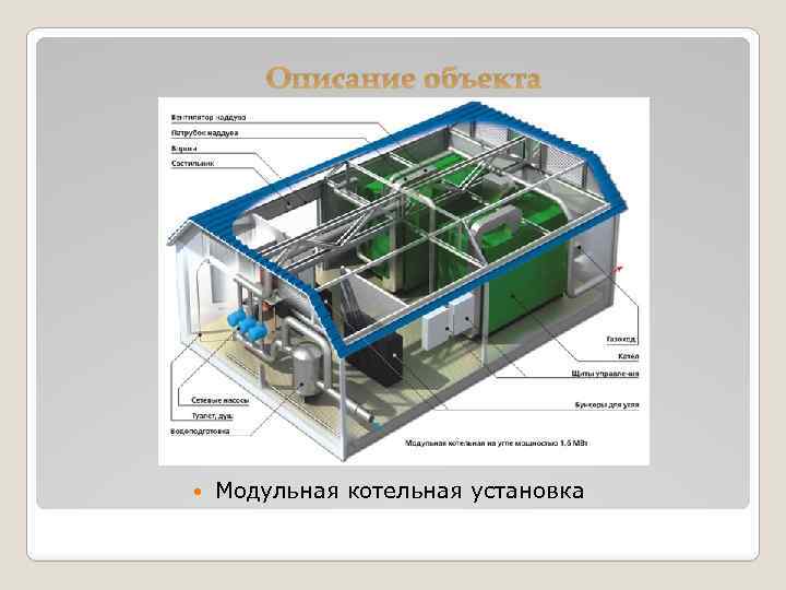 Описание объекта Модульная котельная установка 