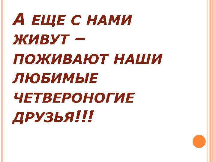 А ЕЩЕ С НАМИ ЖИВУТ – ПОЖИВАЮТ НАШИ ЛЮБИМЫЕ ЧЕТВЕРОНОГИЕ ДРУЗЬЯ!!! 