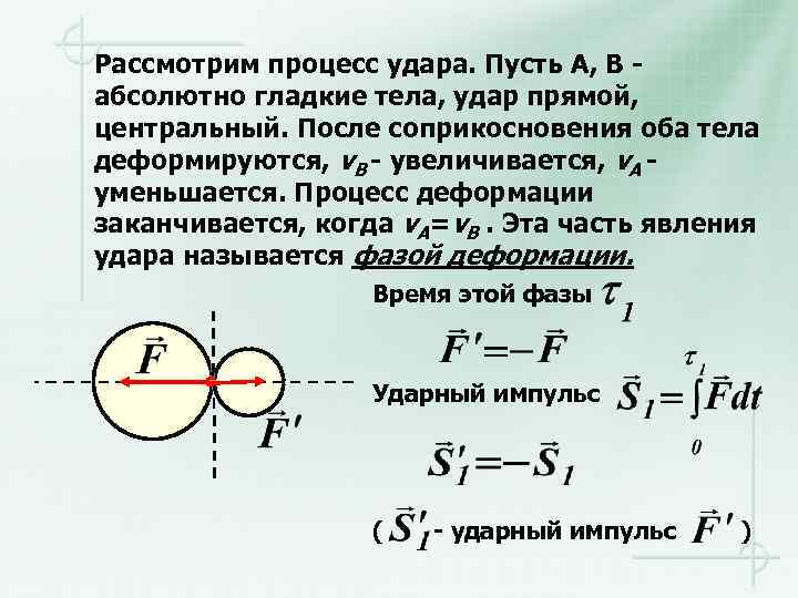 Презентация теория удара