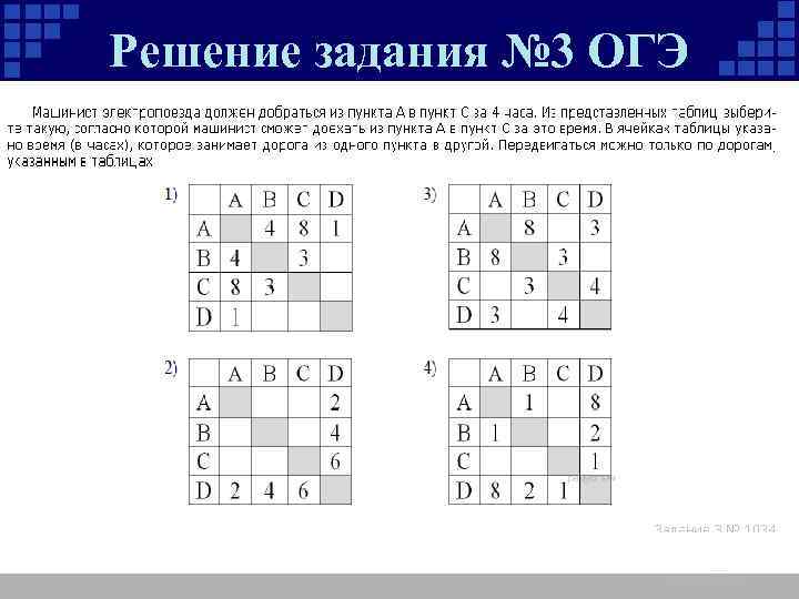 Решение задания № 3 ОГЭ 