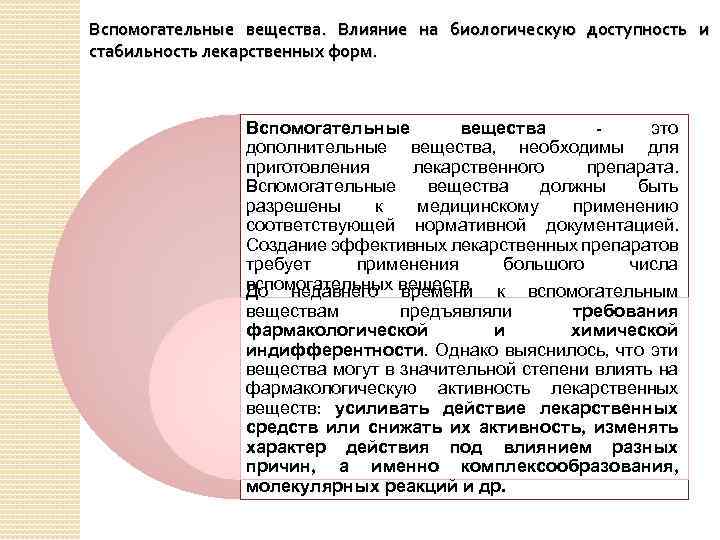 Вспомогательные вещества количества