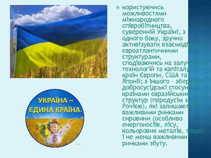  користуючись можливостями міжнародного співробітництва, суверенній Україні, з одного боку, зручно активізувати взаємодію з