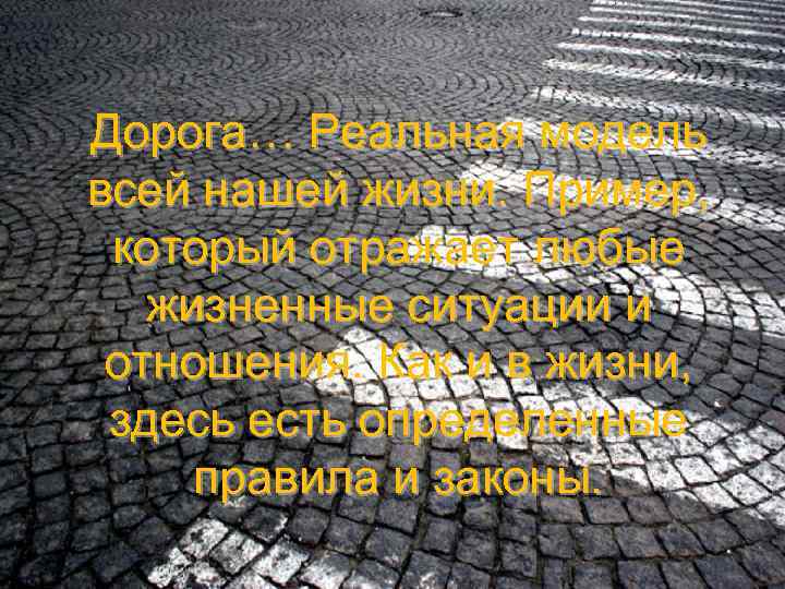Дорога… Реальная модель всей нашей жизни. Пример, который отражает любые жизненные ситуации и отношения.
