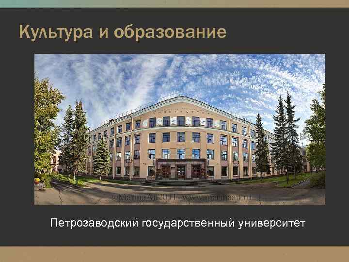Культура и образование Петрозаводский государственный университет 