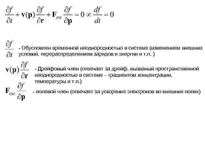 - Обусловлен временной неоднородностью в системе (изменением внешних условий, перераспределением зарядов и энергии и
