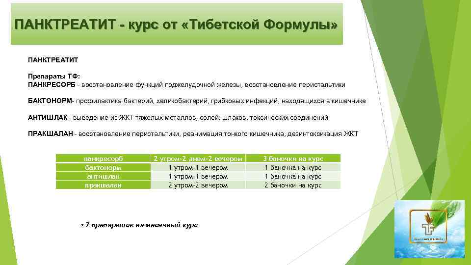 ПАНКТРЕАТИТ - курс от «Тибетской Формулы» ПАНКТРЕАТИТ Препараты ТФ: ПАНКРЕСОРБ - восстановление функций поджелудочной