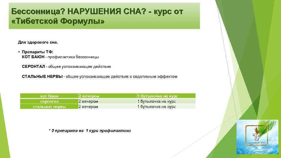 Бессонница? НАРУШЕНИЯ СНА? - курс от «Тибетской Формулы» Для здорового сна. • Препараты ТФ: