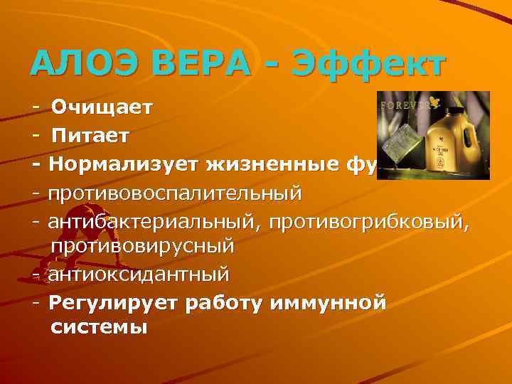АЛОЭ ВЕРА - Эффект - Очищает - Питает - Нормализует жизненные функции - противовоспалительный