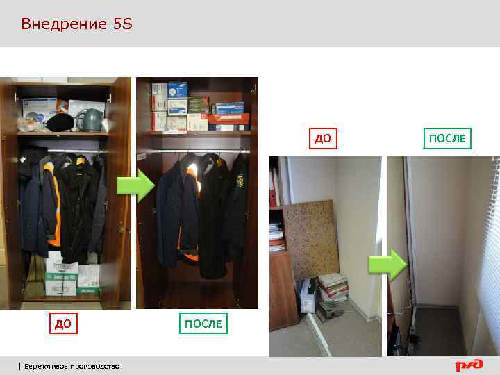  Внедрение 5 S ДО ДО | Бережливое производство| ПОСЛЕ 