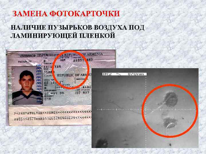 ЗАМЕНА ФОТОКАРТОЧКИ НАЛИЧИЕ ПУЗЫРЬКОВ ВОЗДУХА ПОД ЛАМИНИРУЮЩЕЙ ПЛЕНКОЙ 