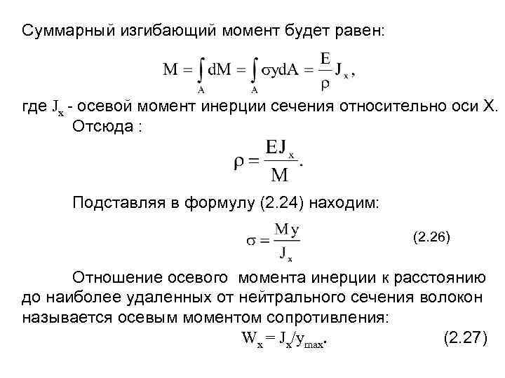 Изгибающие усилия