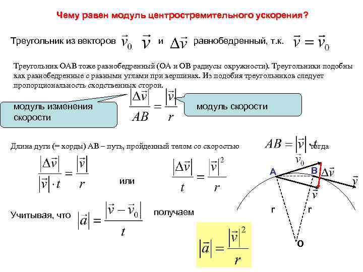 Модуль скорости формула