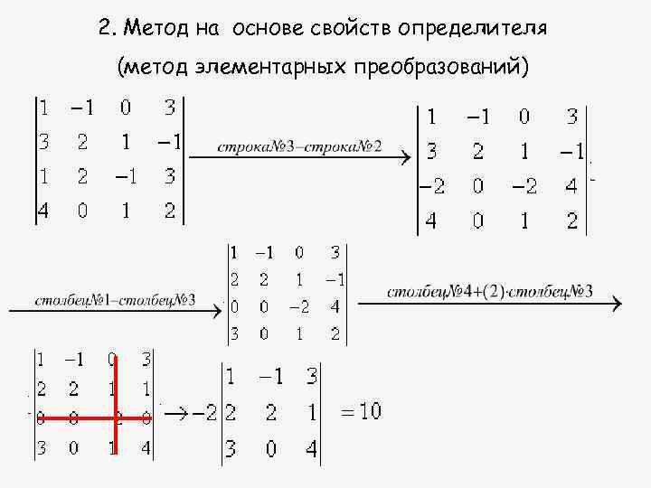 Решение системы линейных уравнений методом определителей