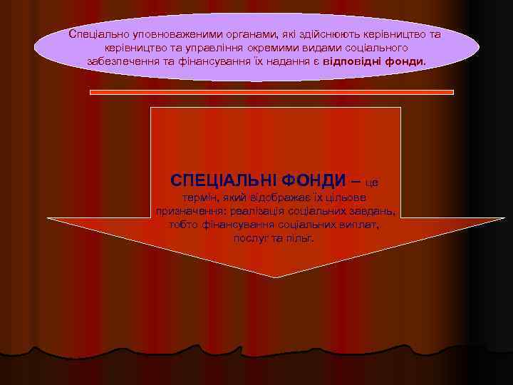 Спеціально уповноваженими органами, які здійснюють керівництво та управління окремими видами соціального забезпечення та фінансування