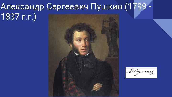 Александр Сергеевич Пушкин (1799 1837 г. г. ) 