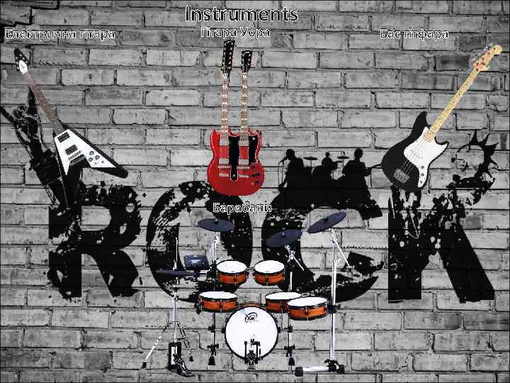 Електрична гітара Instruments Гітара Уора Барабани Бас гітфара 