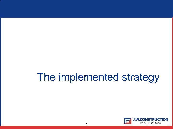 The implemented strategy 11 