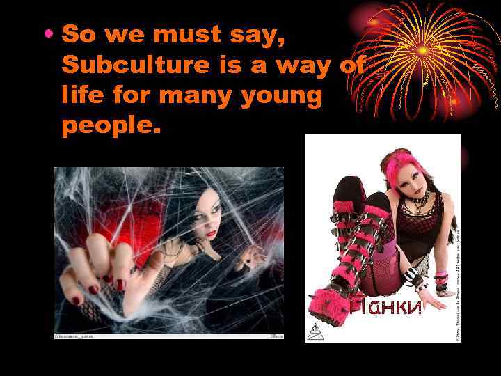  • So we must say, Subculture is a way of life for many