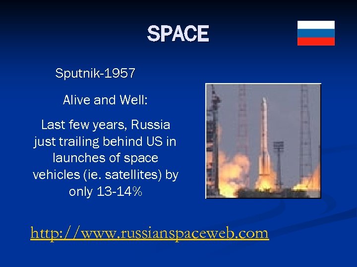 SPACE Sputnik-1957 Alive and Well: Last few years, Russia just trailing behind US in