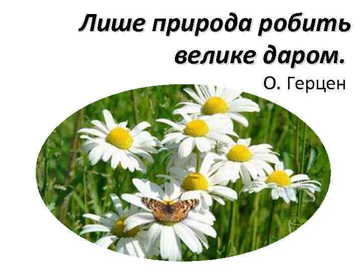 Лише природа робить велике даром. О. Герцен 