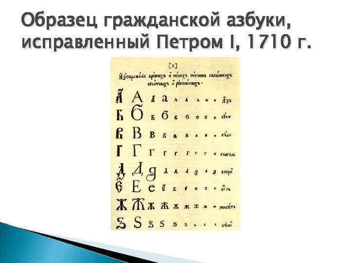 Суть реформы алфавита. Гражданская Азбука Петра 1. Гражданская Азбука при Петре 1. Гражданский алфавит Петра 1. Новый алфавит при Петре 1.