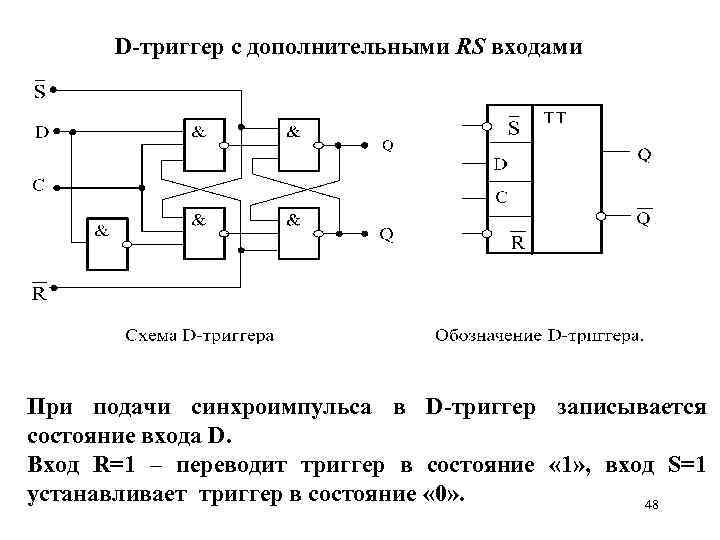 Триггер dff схема