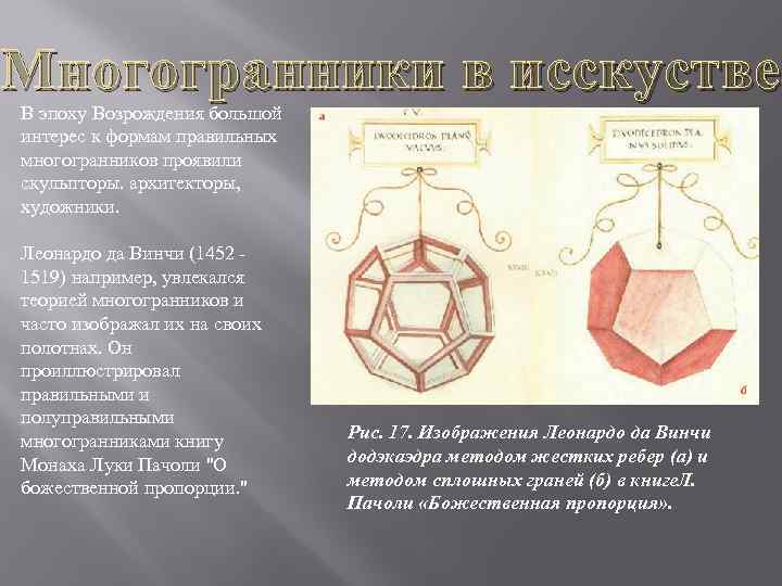 Правильные многогранники в картинах художников