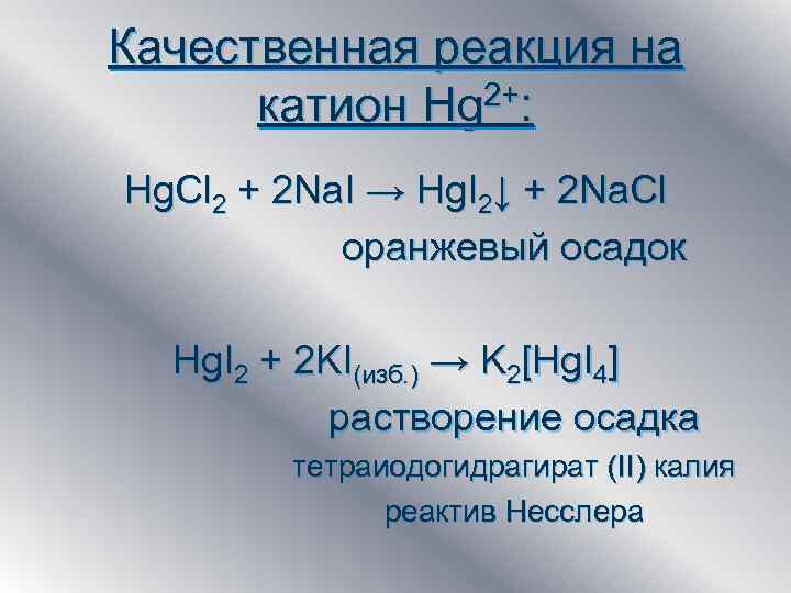 Качественные реакции на катионы цинка