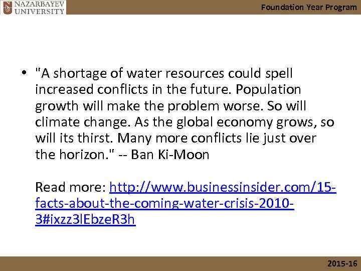 Foundation Year Program • 